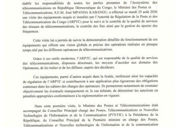 RDC : l’ARPTC renforce le contrôle des télécoms